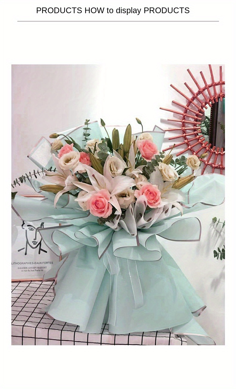 Papel Coreano Floral Con Borde Difuminado Pack 20 Unid