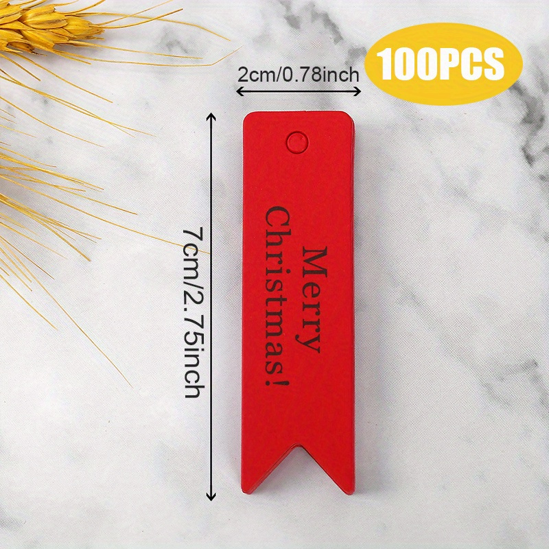 100pcs Merry Christmas Gift Tags Kraft Paper Card Hang Tag Christmas Party  Fa~