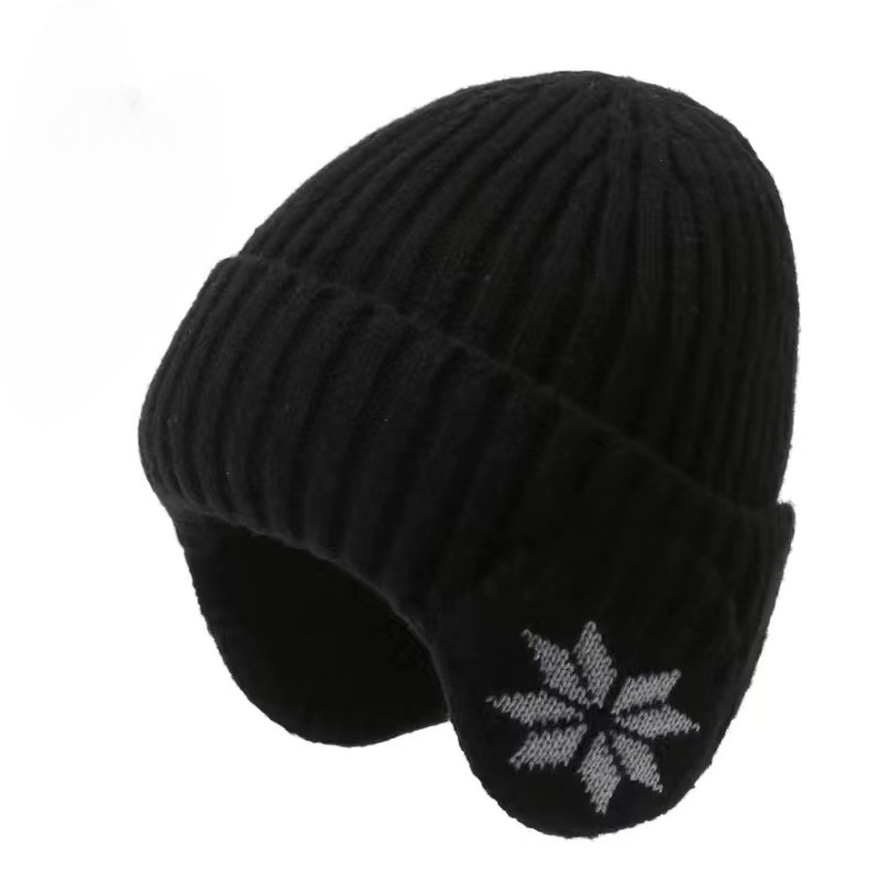Winter Knitted Beanie Hat Velvet Lined Ear Protection Warm Hat