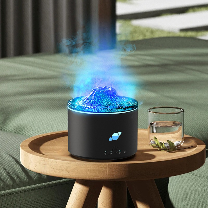 3D Volcano Simulation Flame Air Humidifier USB Ultrasonic Fire