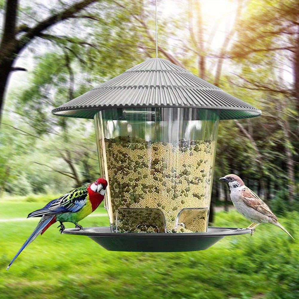 Mangeoire à oiseaux automatique pour Cage Mangeoire à graines pour oiseaux  en plastique transparent Station d'alimentation pour contenants de