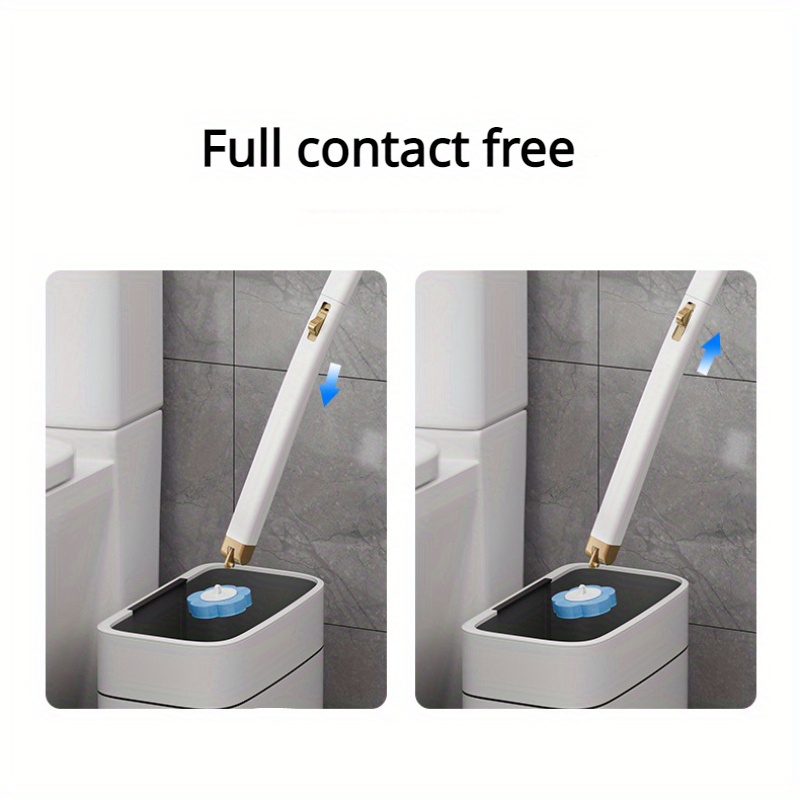 Disposable Toilet Brush With 12 Refills Long Handle - Temu