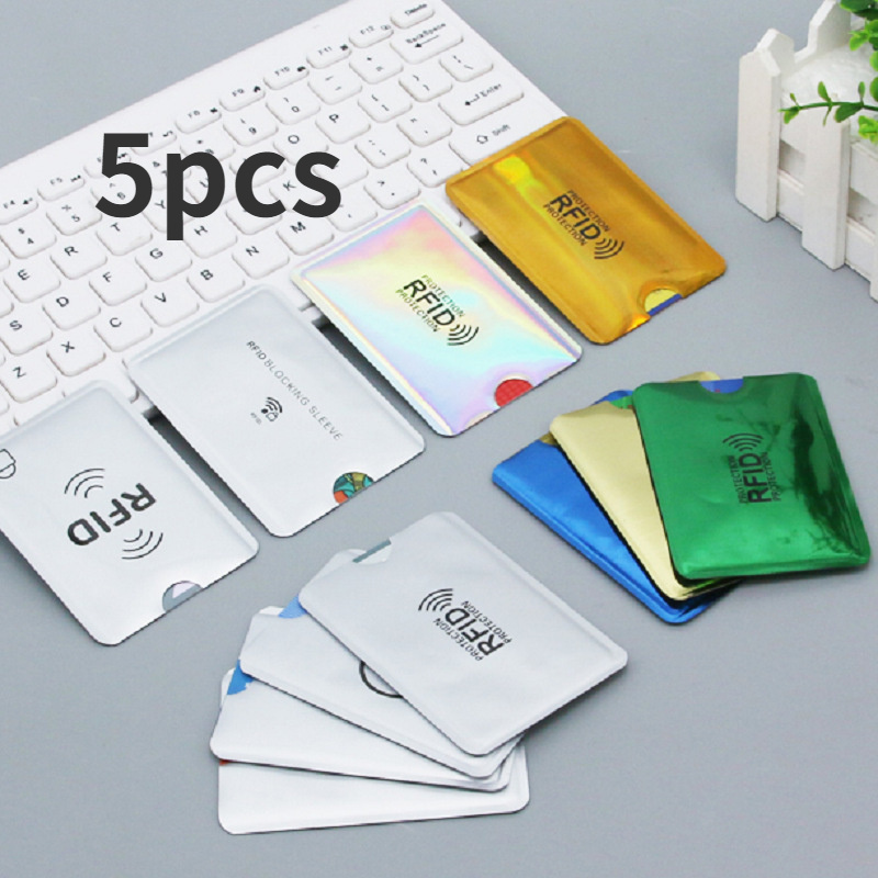 5-20 pcs Aluminium Anti Rfid Card Holder NFC Blocking Reader Lock Id Bank  Card Holder Case Protection Metal Credit Card Case