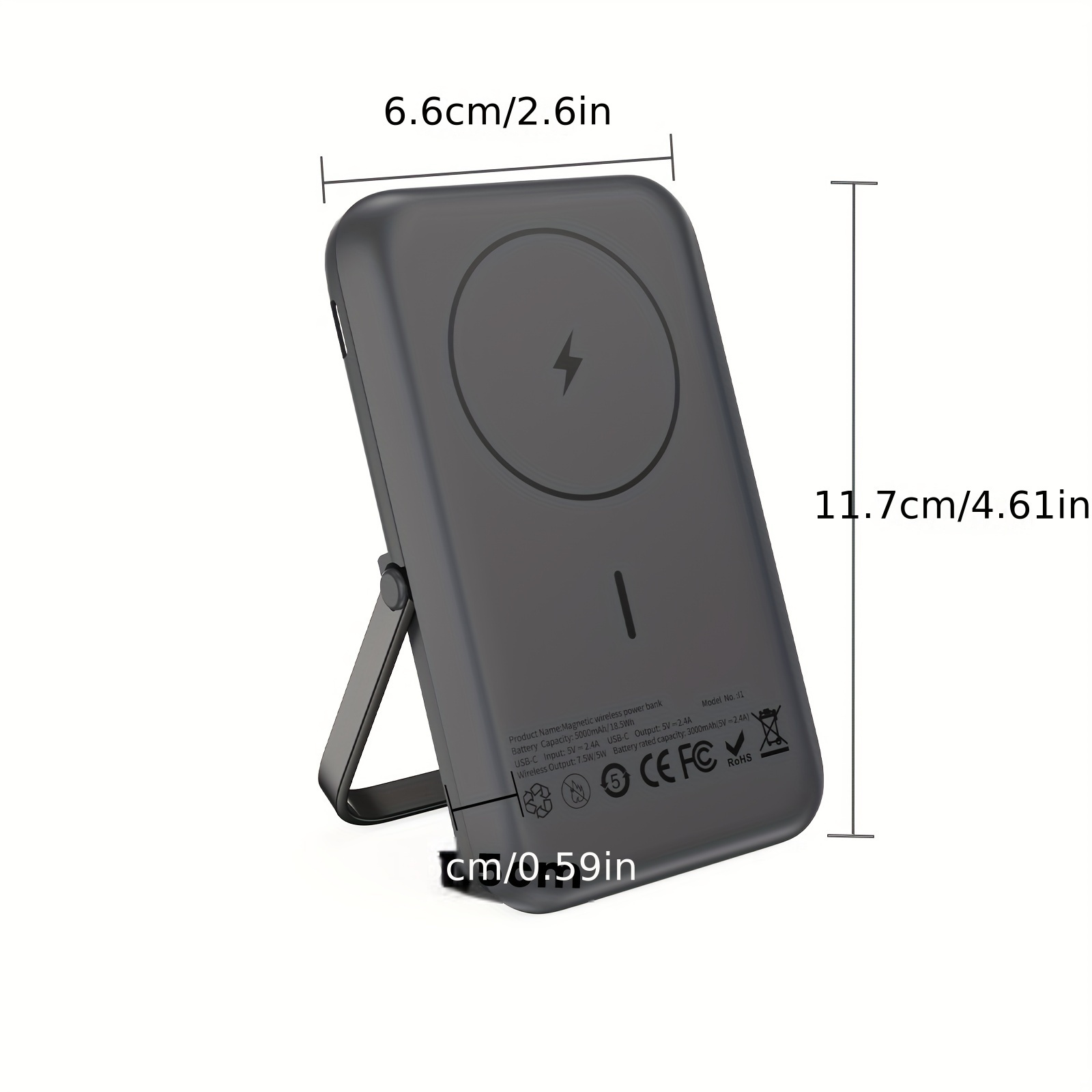 NEWDERY Funda de batería para iPhone 15 Pro Max/iPhone 15 Plus 10000mAh,  USB C magnético Qi funda de carga inalámbrica, cargador extendido  recargable