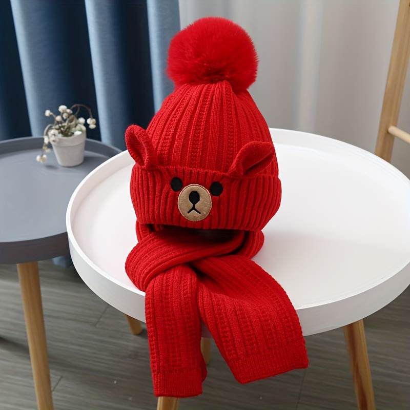 1pc Bonnet en peluche pour bébé tricoté chaud protection - Temu France