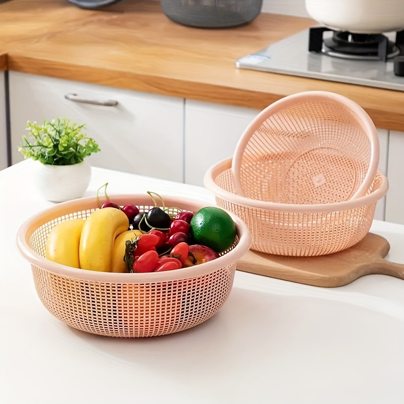 Kitchen Storage Basket With Bamboo Board Large Capacity - Temu