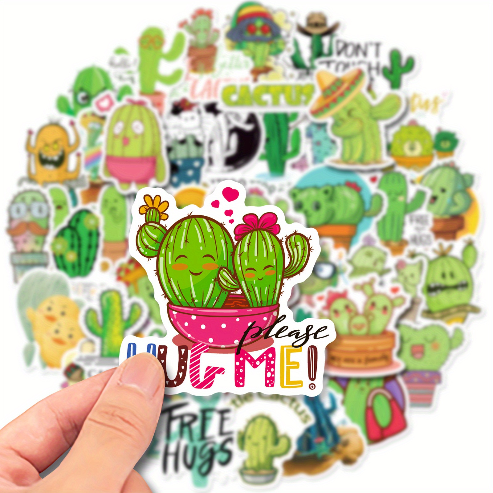 50pcs Cactus Cartoon Graffiti Stickers Teléfono Guitarra - Temu