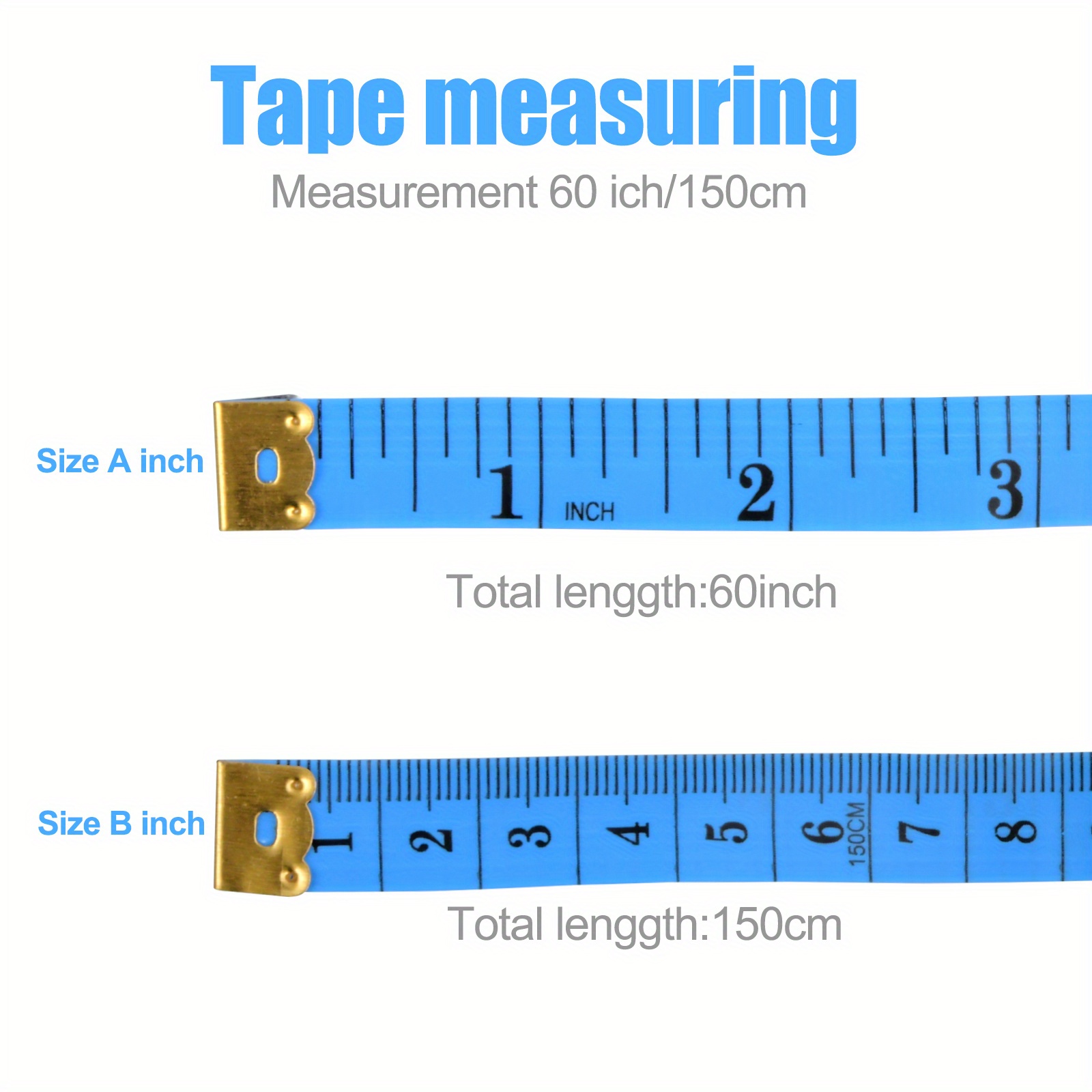 Tape Measure for Body Measuring, 60 inch Measuring Tape for Body Measurements, Double Scale Soft Tape Measure, 2pcs Retractable Fabric Tape Measure, B