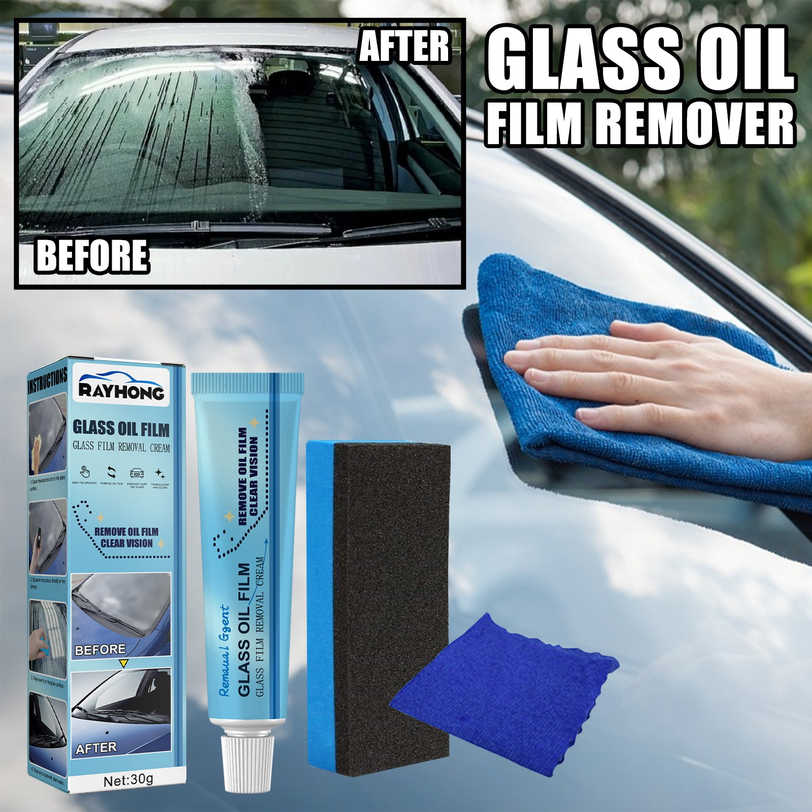 Car Glass Stain Remover Stain Remover Cleaning Tool Degreaser