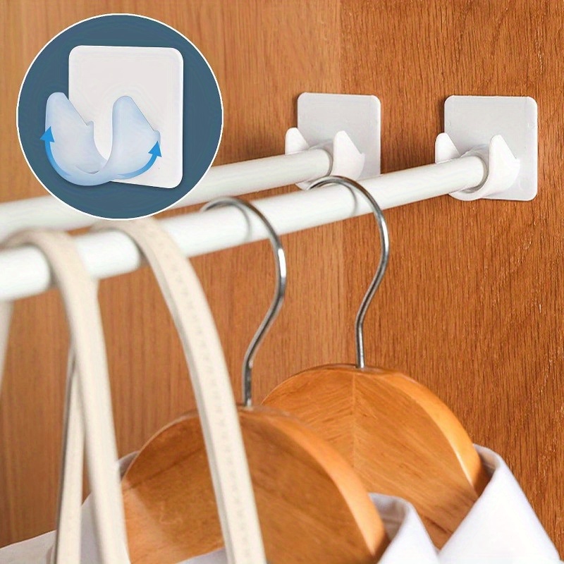 No Drilling Curtain Rod Holders Adhesive Shower Rod Holder - Temu