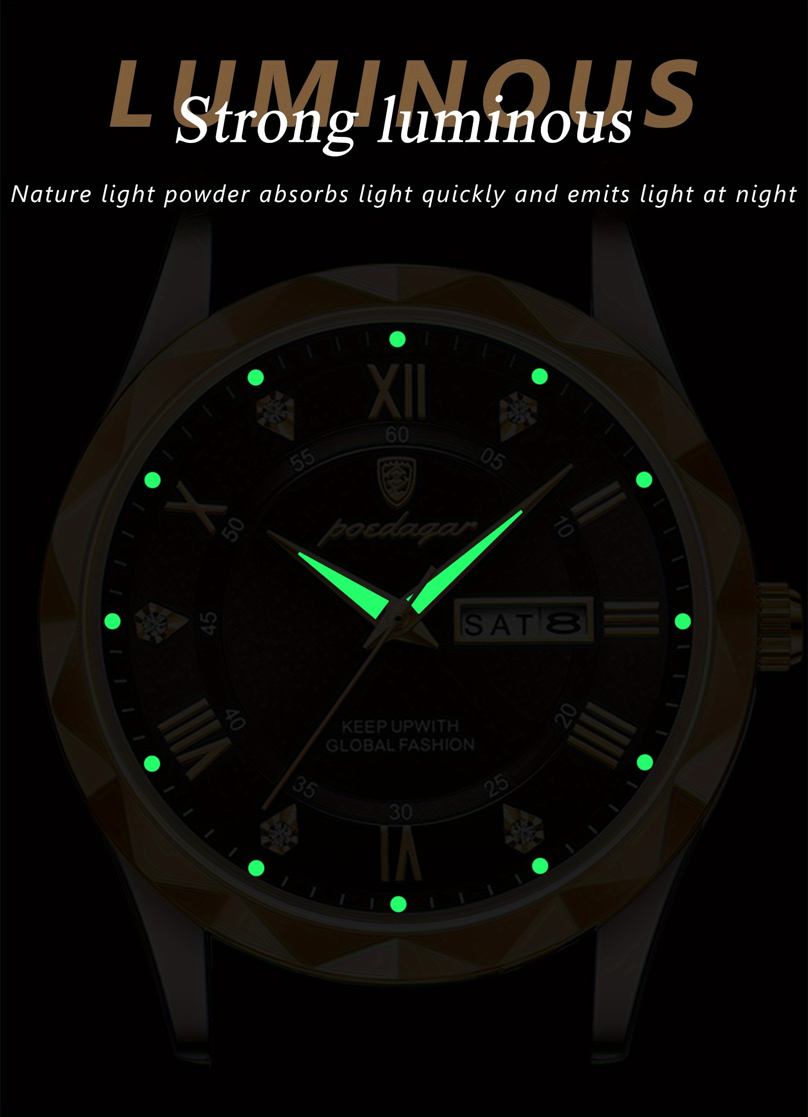 poedagar simple business waterproof luminous leisure mens quartz watch details 9