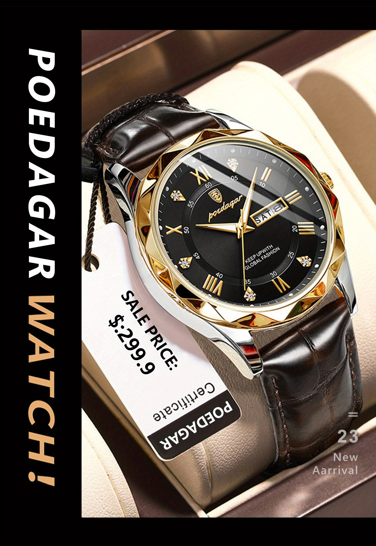 poedagar simple business waterproof luminous leisure mens quartz watch details 11