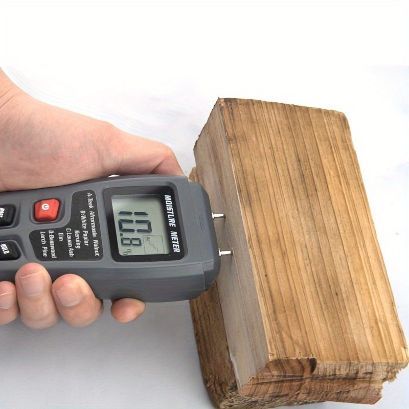 Handheld Wood Moisture Test Meter LCD Moisture Tester for Wood Moisture Detector for Firewood Paper Humidity Measuring, Size: Large, Orange