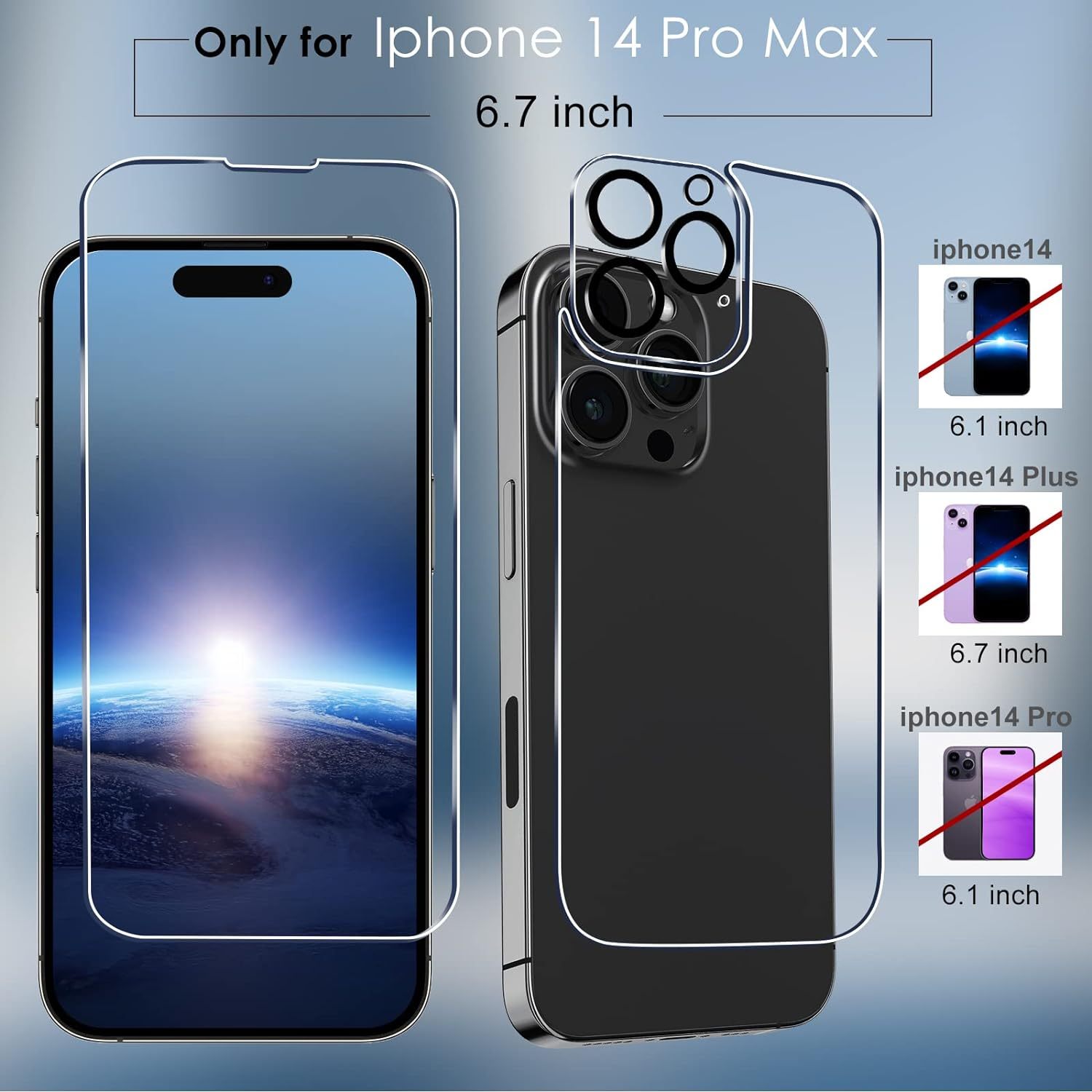 QHOHQ [Paquete de 3] Protector de lente de cámara de vidrio templado para  iPhone 13 Pro de 6.1 pulgadas y iPhone 13 Pro Max de 6.7 pulgadas, dureza