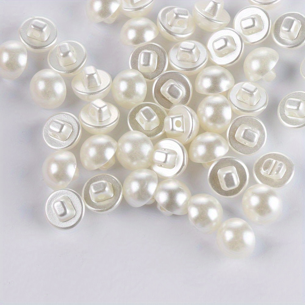 Round Hemisphere Abs Plastic Pearl Buttons With Sewing - Temu