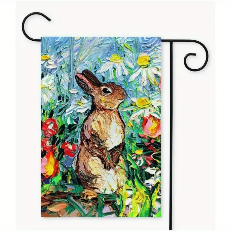 Easter Bunny Rabbit Spring Flowers Yard House Flags Double - Temu Portugal