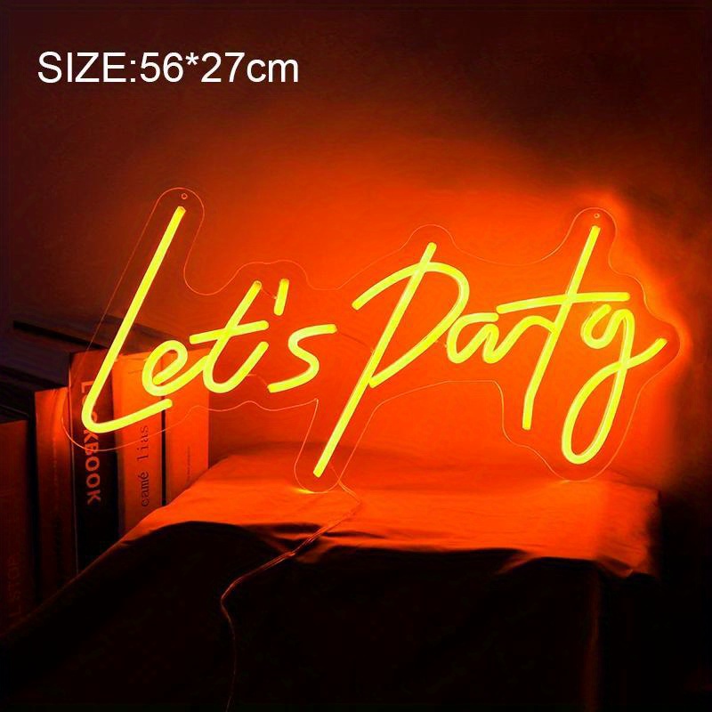 Led Let's Party Neon Sign Light Birthday Party Decor Wedding - Temu