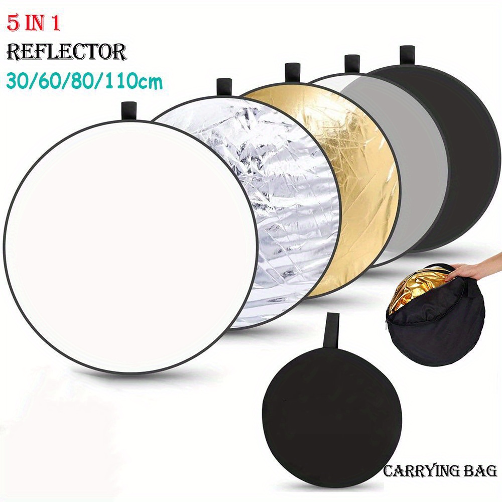 

5 In 1 Portable Collapsible Round Photography Reflector Photo Studio Outdoor Light Diffuser Multi-disc With Carry Bag