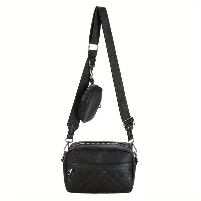 Argyle Quilted Crossbody Bag, Fashion Pu Leather Bag Set, Women's