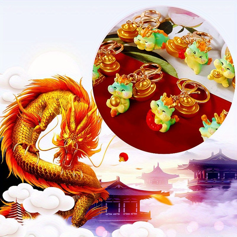 1 Pièce Porte-clés Créatif Chinese New Year, Porte-clés Sac À Dos,  Décoration De Voiture/maison Pour L'année Du Dragon, Mode en ligne