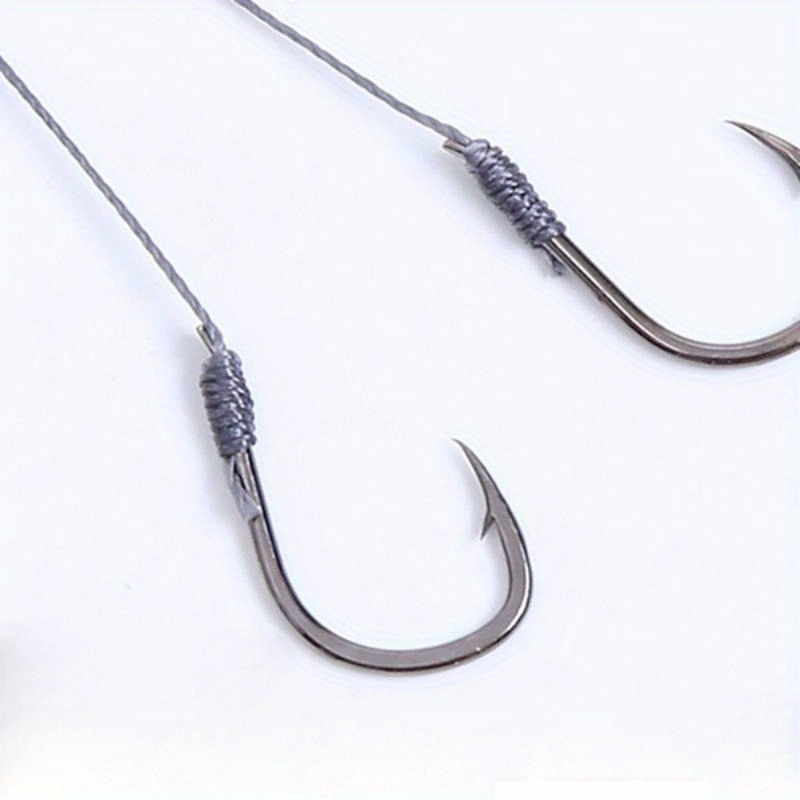 10 Pairs/lot Steel Fishing Hooks Tied Line 2/4/6/8/10# High Carbon