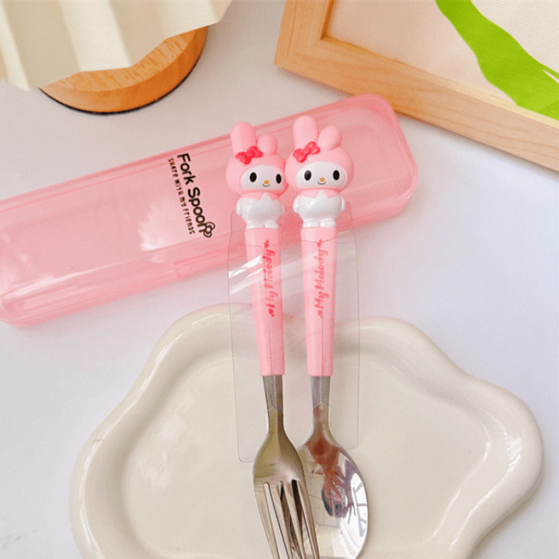 My Melody Kids Fork & Spoon Set with Case