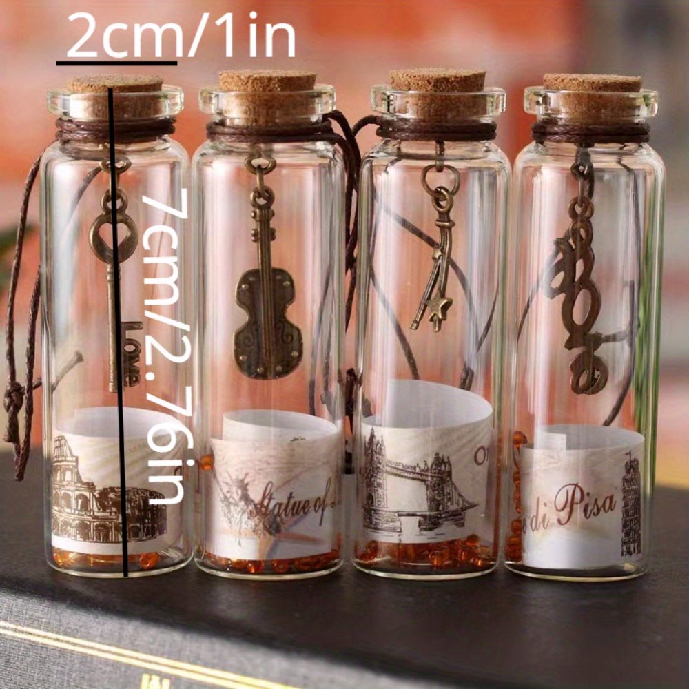 6 PC Mini Glass Jars Cork Lids Storage Containers Crafts Wedding Favors Sand Jar