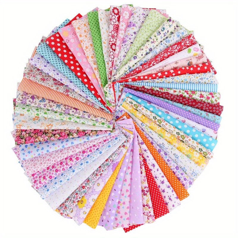 

30/50pcs 10cm/3.93in Squares Cotton Handmade Patchwork, Fabric Flowers Precut Multi-color And Different Pattern For Sewing Quilting Crafting, Home Party Craft Fabric Diy Sewing Color Random