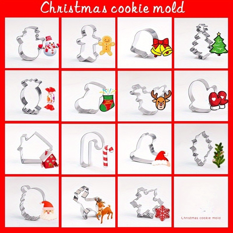 Fivepcs Christmas Cookie Cutter Set Snowman Snowflake - Temu