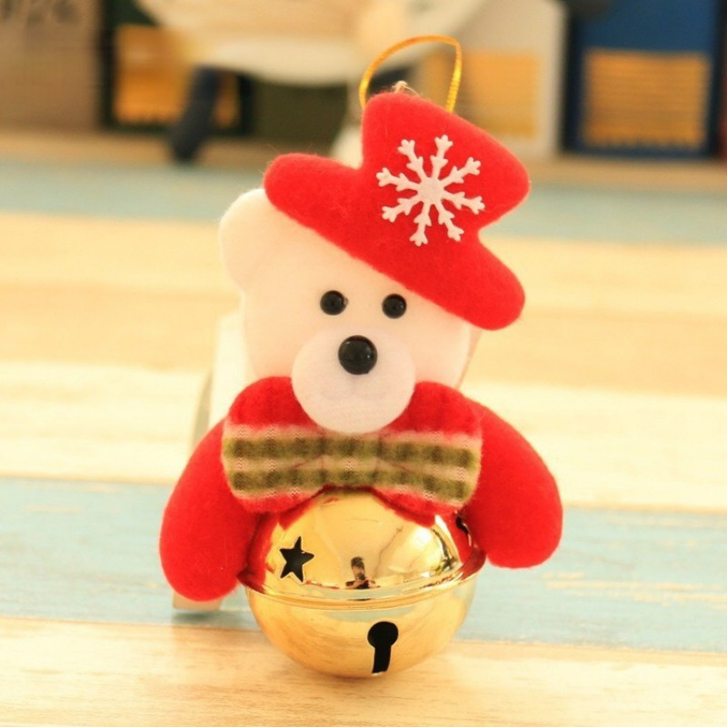 Christmas Tree Jingle Bells Ornaments Plush Santa Claus Bear - Temu