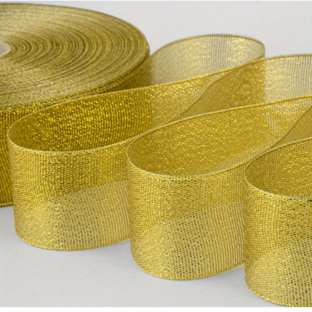 25yards Golden Silvery Ribbon High density Gift Wrapping - Temu