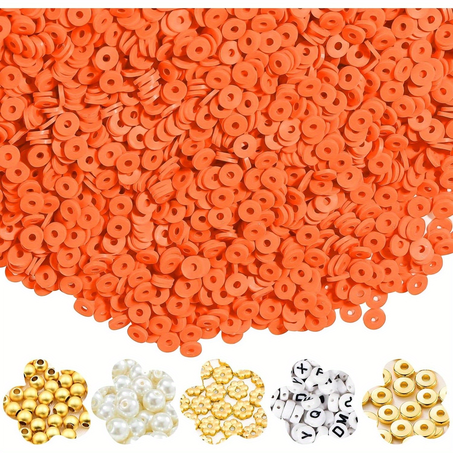 Mini Polymer Clay Bead Kit | Orange & Yellow