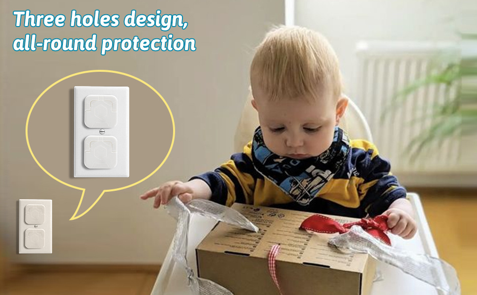 Outlet Covers (55 Pack) with Hidden Pull Handle Baby Proofing Plug Covers  3-Prong Child Safety Socket Covers Electrical Outlet Protectors Kid Proof