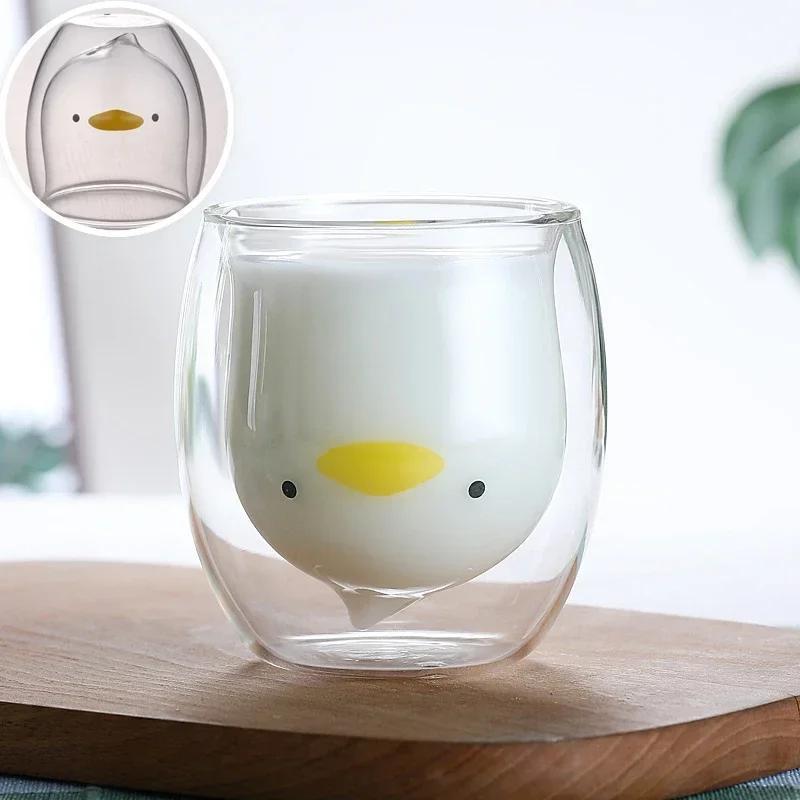 New Handle Double layer Glass Insulation Mug Real Flower - Temu