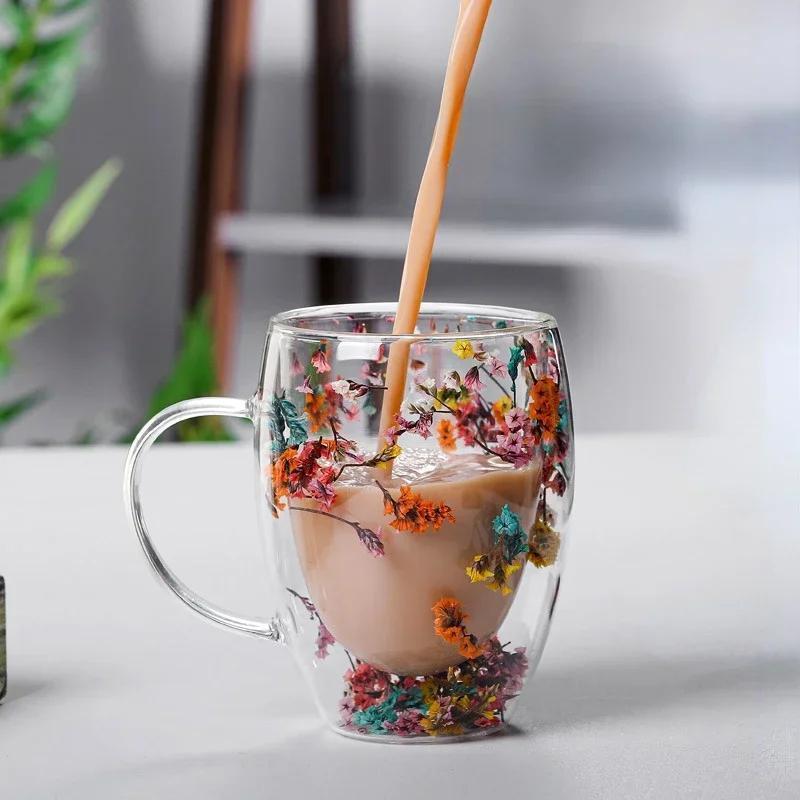 Golden Rim Glass Cup With Handle, Large Capacity Thickened Clear Mug For  Breakfast Tea, Milk, Coffee, Beverage, Oats, Yoghurt, Glassware, Drinkware  - Temu