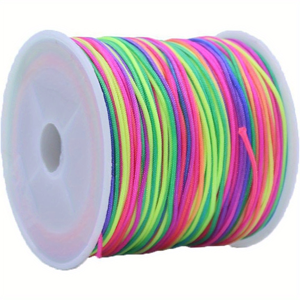 

109 Yards 1.0mm Rainbow Color Nylon Cord Beading Satin String For Diy Chinese Knotting Beading Macrame Friendship Bracelet Necklace Jewelry Making