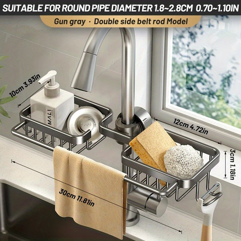 1pc Hollowed-Out Sink Drain Storage Rack, Simple Multifunction