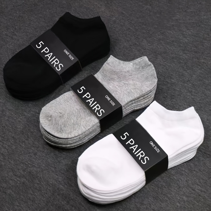 1/5/10/15/30 Pair Essentials Ankle Socks - Soft, Lightweight Low-Cut No-Show Socks, Black/White/, Everyday & Formal Wear, Bulk Pack (1,5,10,15,30 Pairs) - Easy-Care Ankle Socks, Casual Wear, Minimalist Design, Comfortable Fit, Active Lifestyle