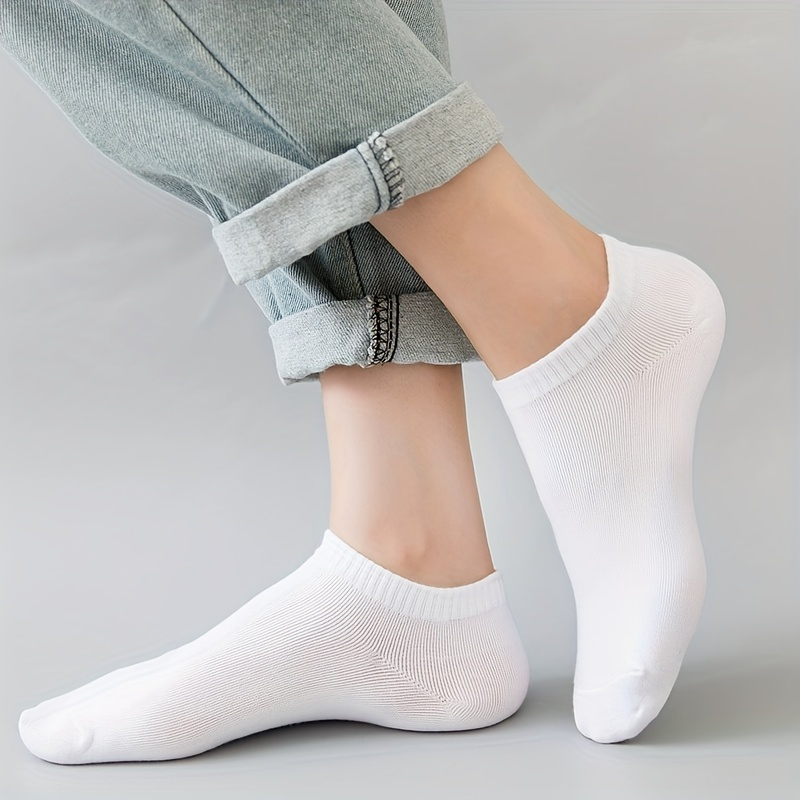 1/5/10/15/30 Pair Essentials Ankle Socks - Soft, Lightweight Low-Cut No-Show Socks, Black/White/, Everyday & Formal Wear, Bulk Pack (1,5,10,15,30 Pairs) - Easy-Care Ankle Socks, Casual Wear, Minimalist Design, Comfortable Fit, Active Lifestyle