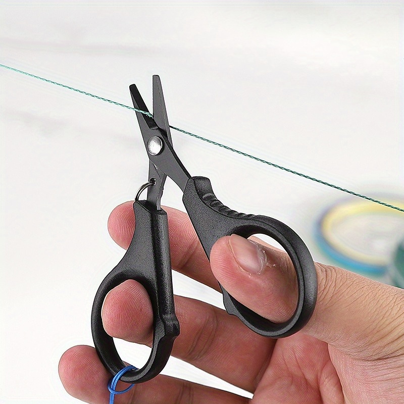 1pc Two Tone Stainless Steel Fishing Scissors With Cover