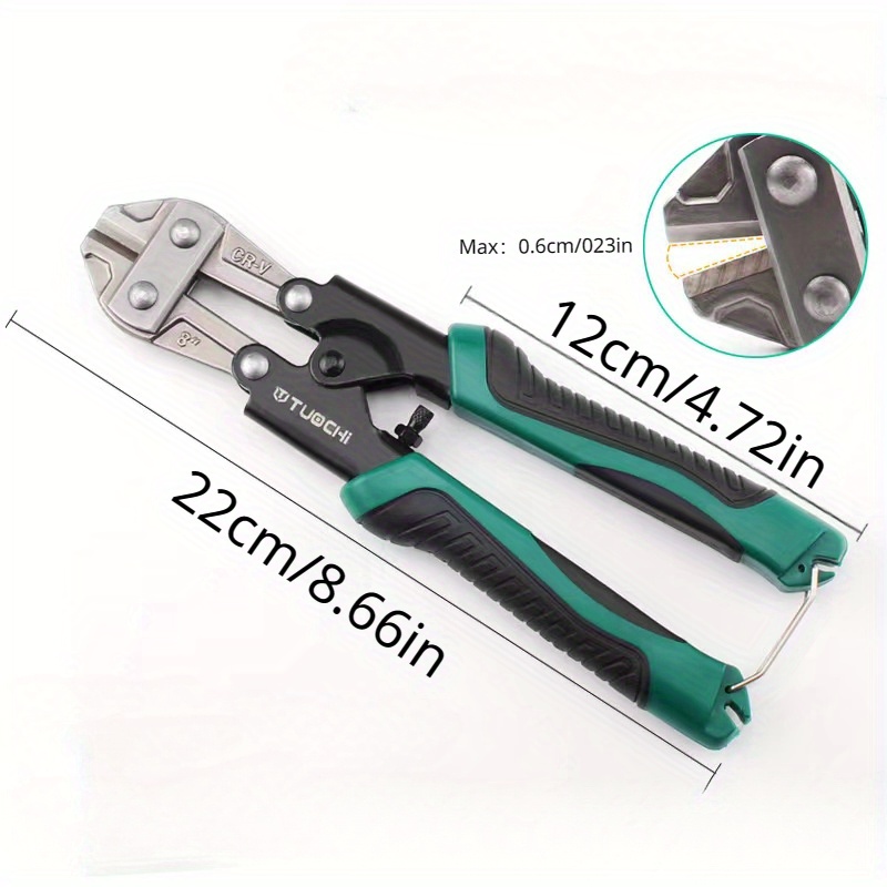 TEMU Bolt Cutter, 8-inch Steel Bolts Cutter Steel Bar Clamps Pliers Hand Tools, Wire Stripping Crimping Tools Cutting Multi Tool