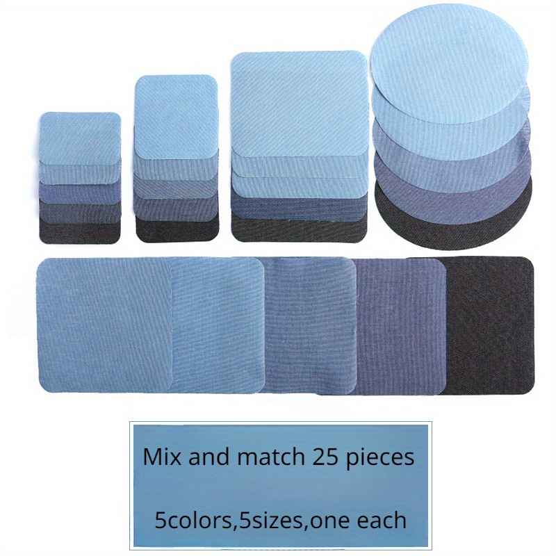 20 Pieces Iron on Fabric Patches Denim Jean Repair Patches Clothing Repair  Patch Kit for Inside Jeans and Clothing Repair