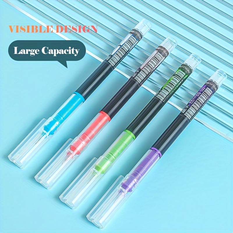 Straight Liquid Quick Dry Gel Pens Large Capacity Colored - Temu