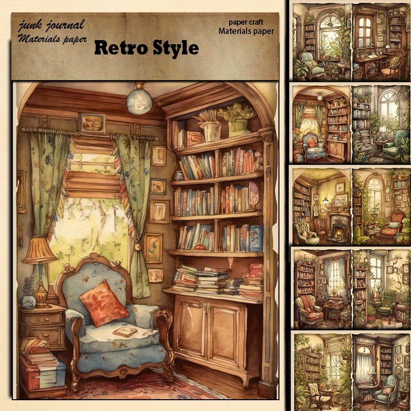 5sheets Large Size Vintage Cabin Material Paper, Insect Atlas Journal For Background Diy,as A Gift For Women Adults Students Teachers Employee Arts Crafts