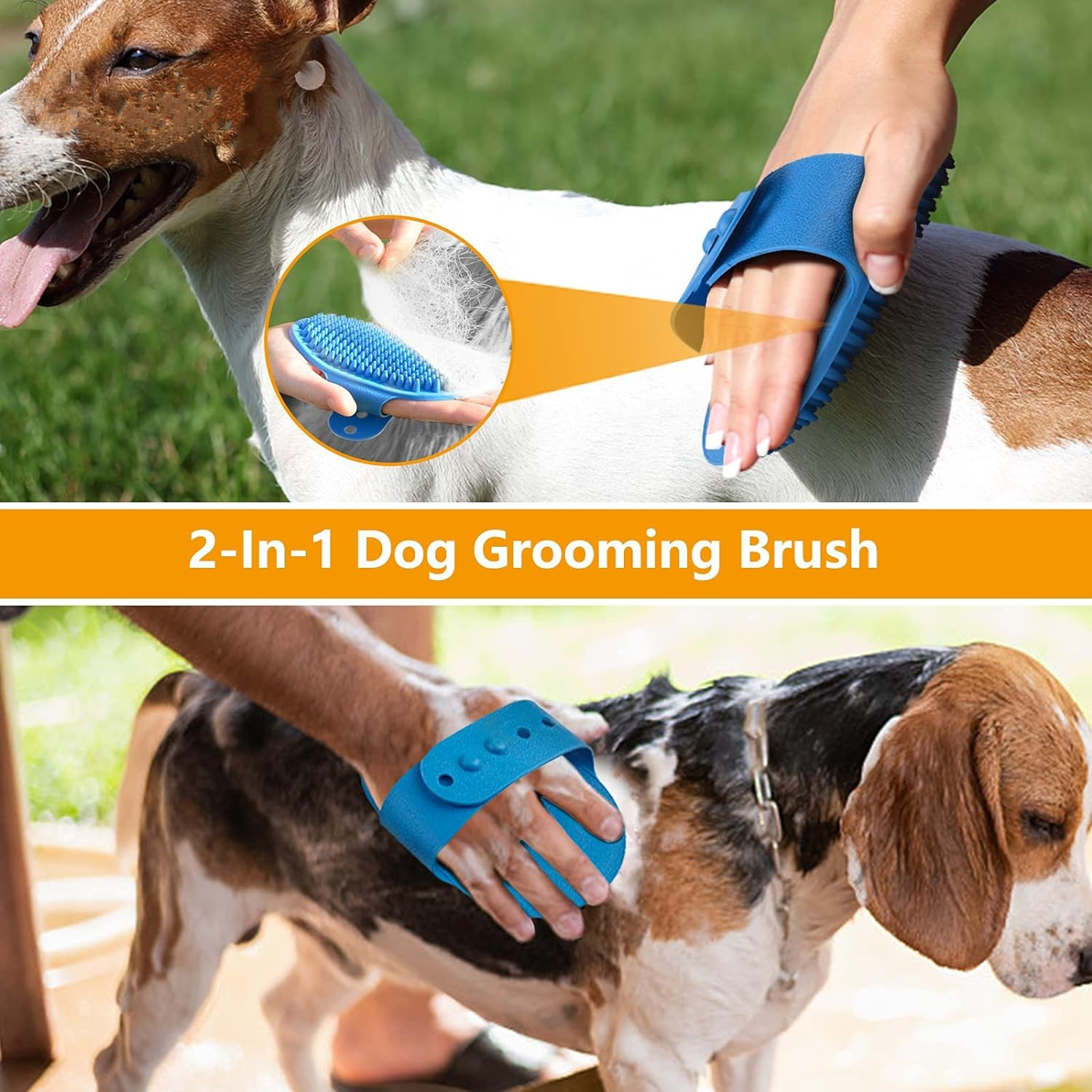 Dog Bath Brush,Cat Shampoo Brush,Soft Silicone Pet Grooming Brush for Long  Short Haired Dogs and Cats,Soothing Massage Pet Comb