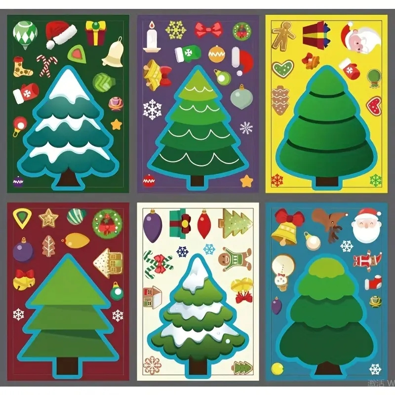 Christmas Tree Stickers Party Favors For Craft Diy Make - Temu