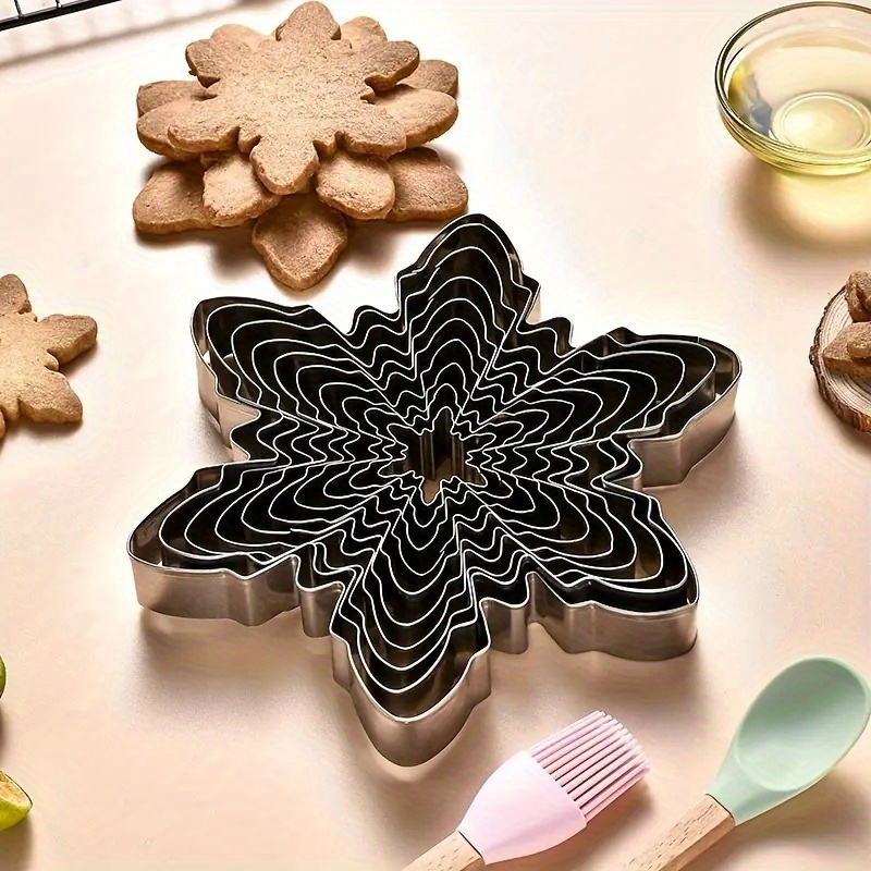 5pcs Stainless Steel Snowflake Cookie Cutter Set, Christmas Series Cookie  Molds, Cookie Baking Supplies, Cookie Fondant Making, Baking Supplies, Kitch