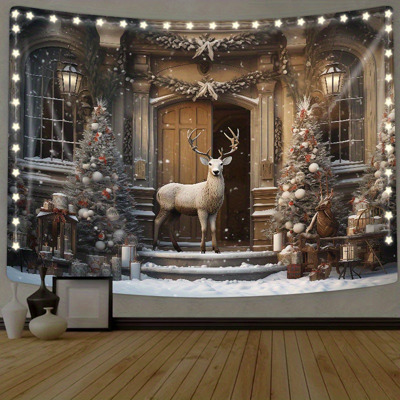 Reindeer Tangled In Christmas Lights _wreath Sign farmhouse - Temu