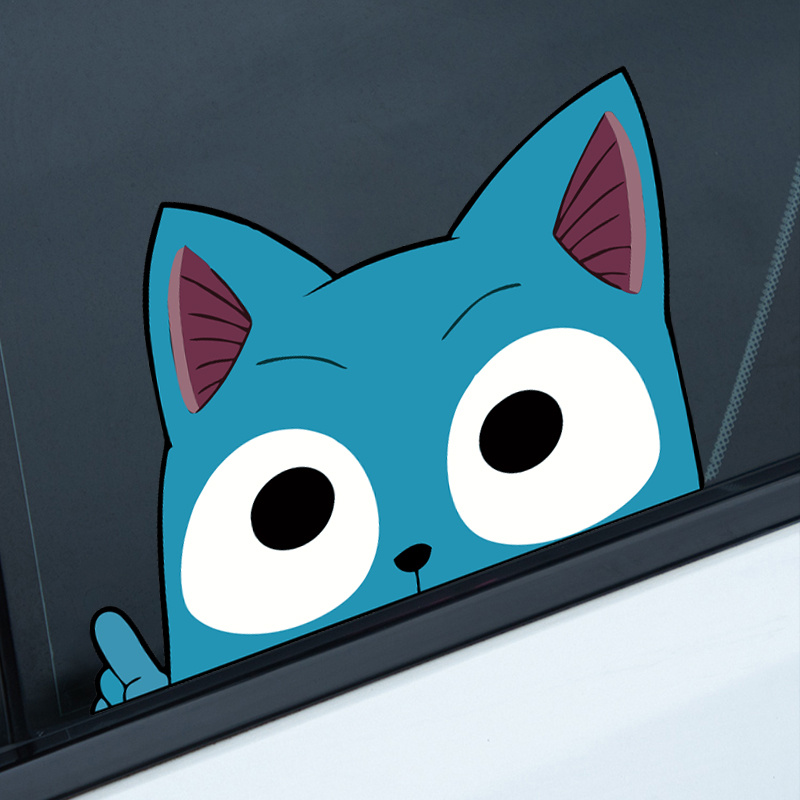 Curious Peeking Kitty Cat Sticker Car Sticker Cartoon Cute - Temu