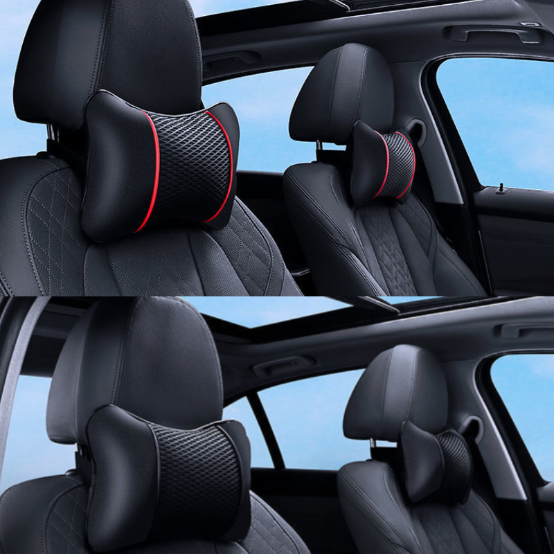2 Pcs PU leather Car Pillows Headrest Neck Cushion Support Auto Seat  Accessories 2022 2023 is in stock and for sale - Price & Review 2022 2023